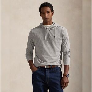 POLO RALPH LAUREN Jersey Hooded Long Sleeve T Shirt –100% Cotton Tee – MEDIUM